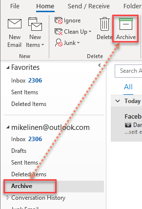 outlook 2016 for mac archive